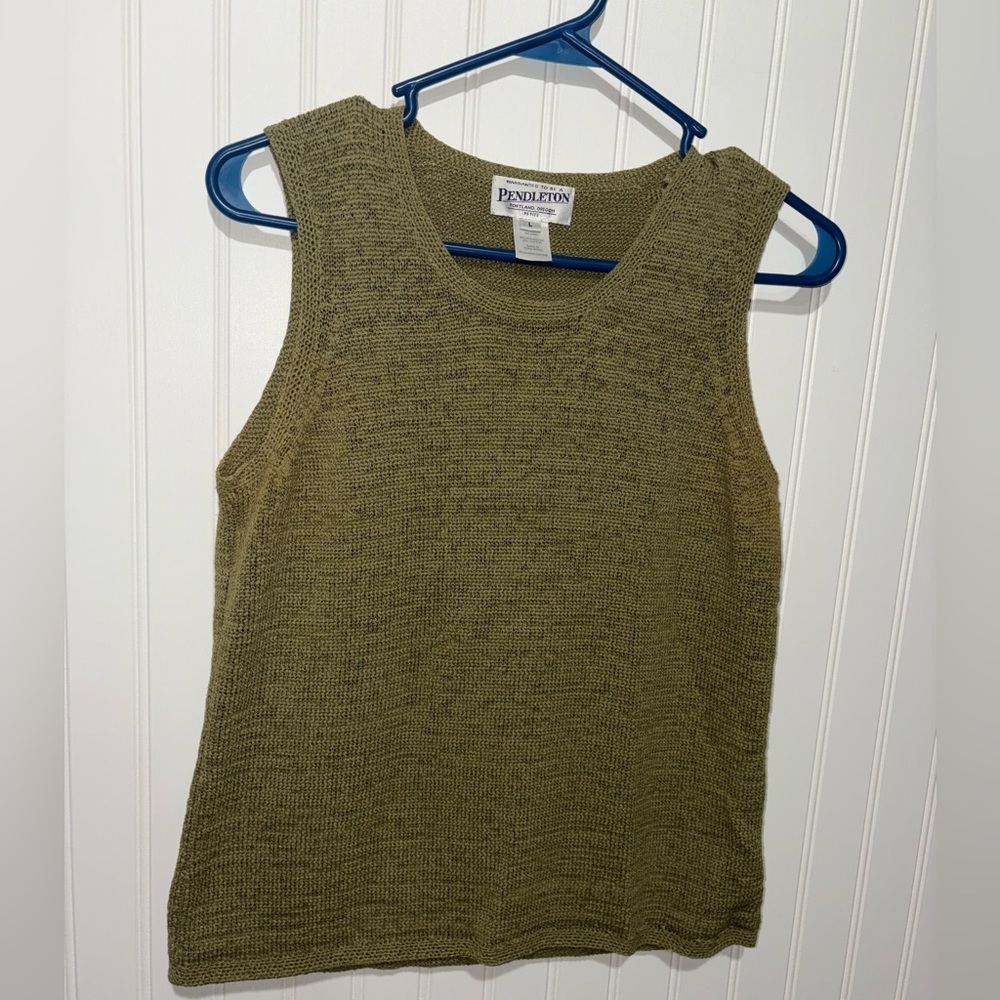 Pendleton Olive Green Women's Tank Top| Size Large